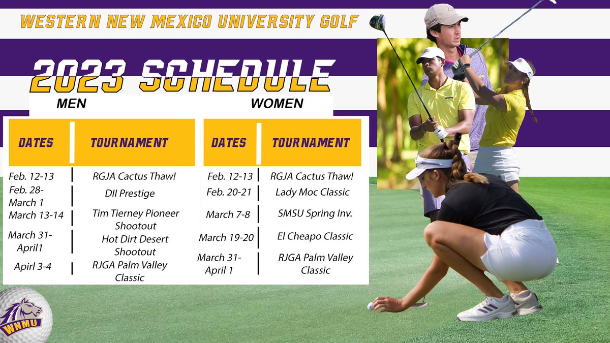 WNMUGolf's tweet photo. Golf Releases 2023 Spring Schedule⛳️

🗞️: https://t.co/WgELyu5Va0 #RareBreed https://t.co/YEs1Xz4nbO