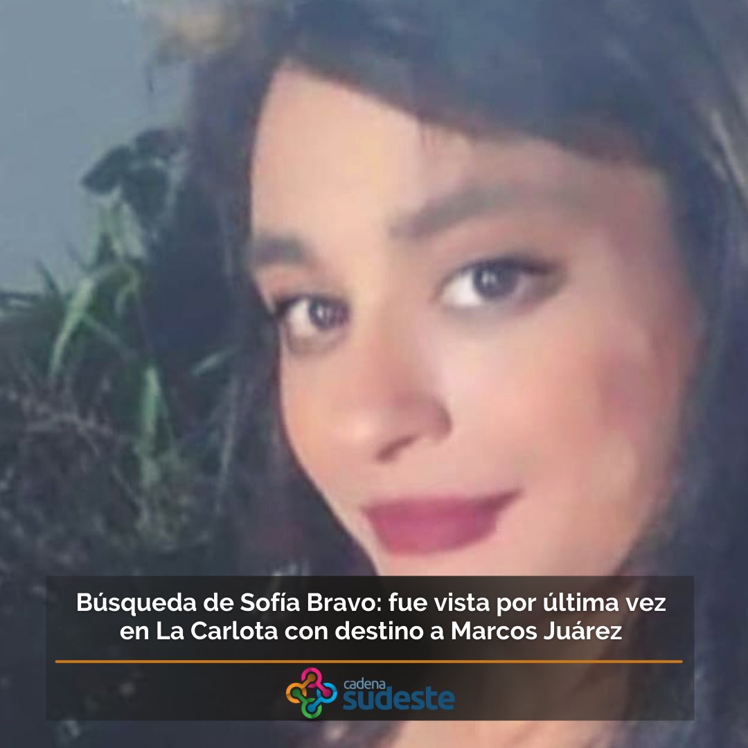 🚨Sofía tiene 26 años, tiene cabello oscuro largo y ojos marrones. Es de contextura delgada y tiene dos tatuajes: uno en el brazo derecho y otro en la pierna izquierda. 

Fue vista por última vez el viernes 6 de enero cuando salió desde La Carlota con destino a la ciudad de Ms Jz