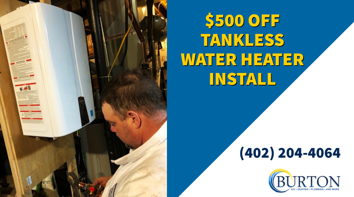 justcallburton's tweet photo. Don't let that old water heater keep you from enjoying hot water on demand. Call in our talented Plumbers today.

Call (402) 204-4064 to book service and be sure to mention this offer https://t.co/jcB9qaaiCz