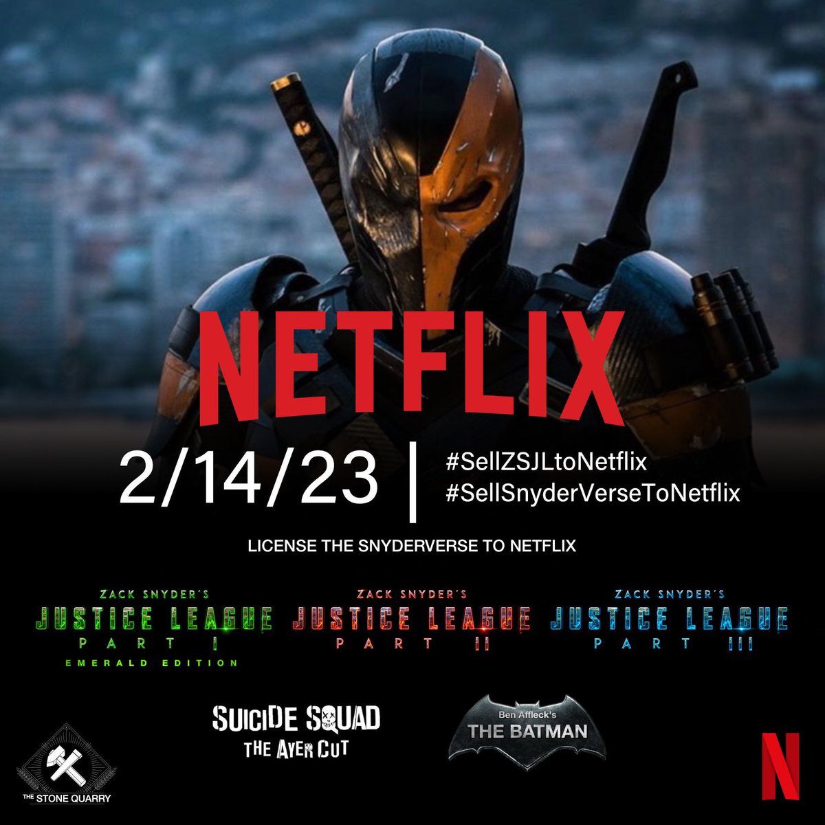 BatfleckMovie's tweet photo. 2/14/23
#SellSnyderVerseToNetflix #SellZSJLtoNetflix https://t.co/lFLsJL2Bbo