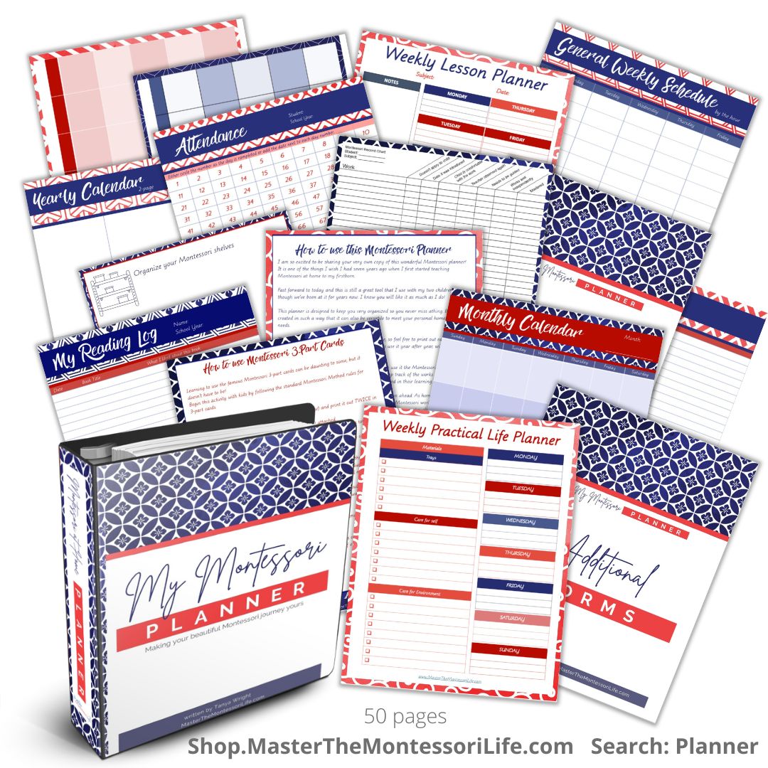 My Montessori Planner (50 pages) - shop.masterthemontessorilife.com/product/my-mon… - If you have been feeling overwhelmed with how unorganized you are in your Montessori journey, then this is the perfect Montessori planner for you! With 50 pages full of helpful resources, forms, weekly, monthly and ....