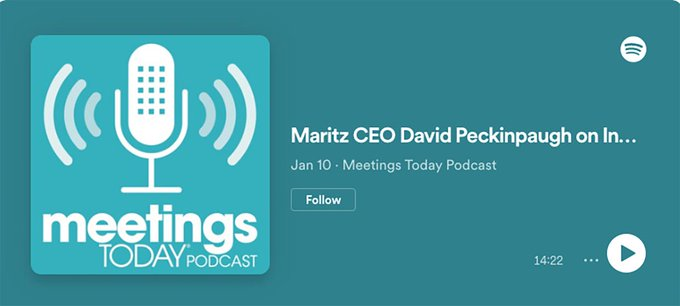 Maritz chief David Peckinpaugh sat down with us at #PCMACL to discuss industry trends, #DEI, #sustainability and the global travel giant’s efforts combatting #HumanTrafficking. Listen now: bit.ly/3WanRwW
#EventProfs @MaritzGlobalEvt @dpeckinpaugh