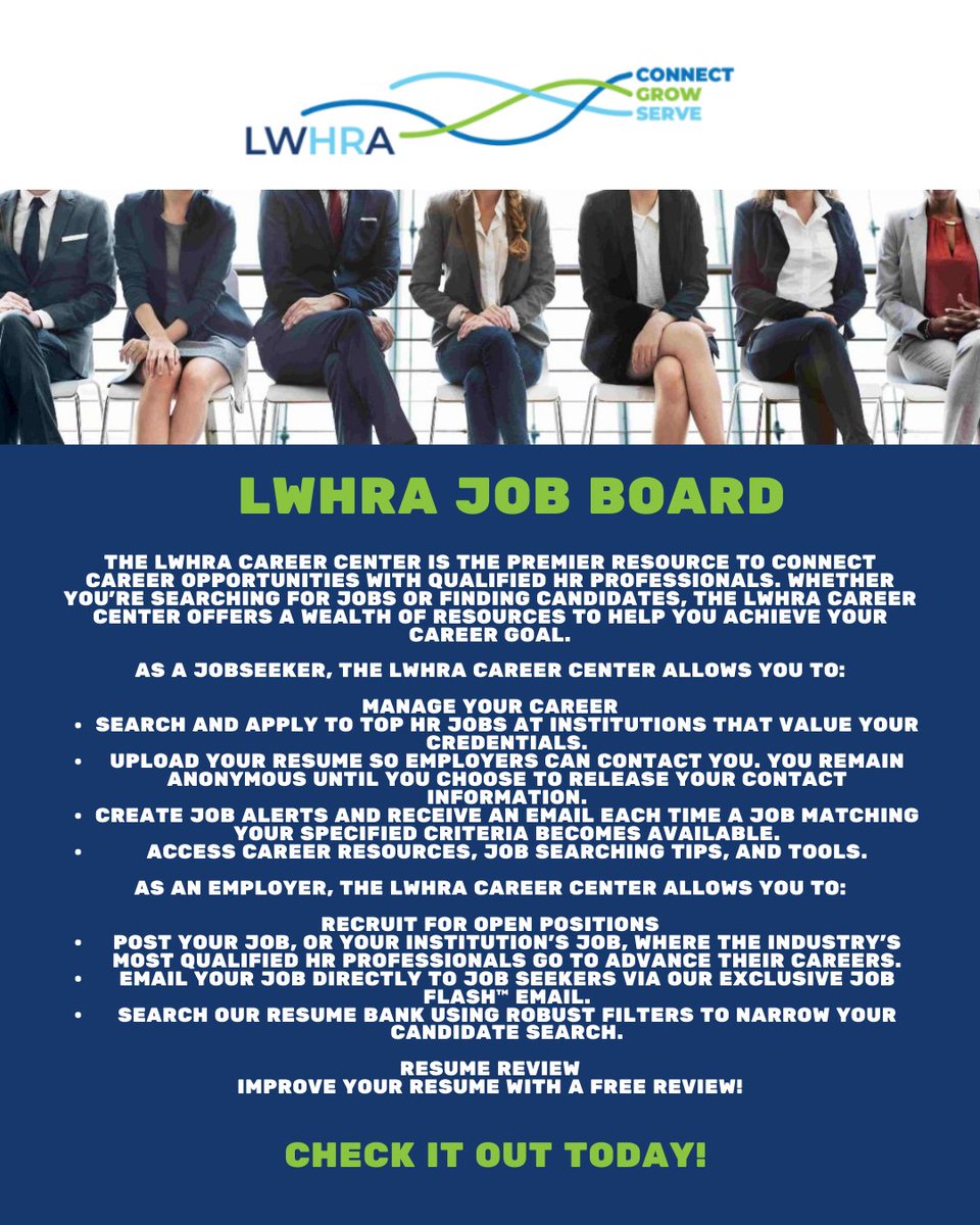 LWHRAOfficial's tweet photo. The LWHRA Career Center is the premier resource! Whether you're searching for jobs or finding candidates, the LWHRA Career Center offers a wealth of resources to help you achieve your career goal. Check it out today! 🔗https://t.co/gry8CsjRHw

#shrm #hr #lwhra #humanresources https://t.co/DHM8B3ur6P
