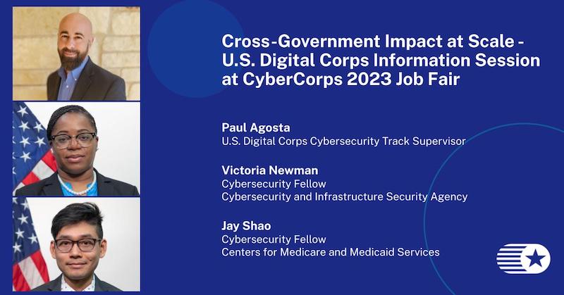 USDigitalCorps's tweet photo. We are also hosting an information session TODAY at 3pm ET in National Harbor Room 5. Join us! #CyberCorps https://t.co/iN4Bfx2Quk