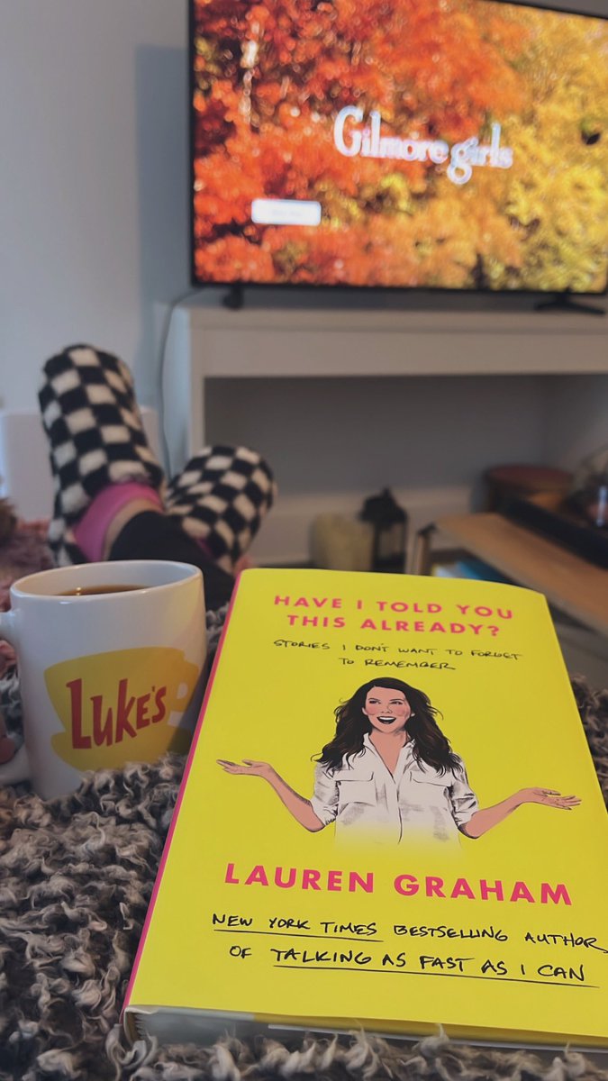Pot of coffee and new LG book! Happy Thursday!!!🥰🤍 
<a href="/thelaurengraham/">Lauren Graham</a>