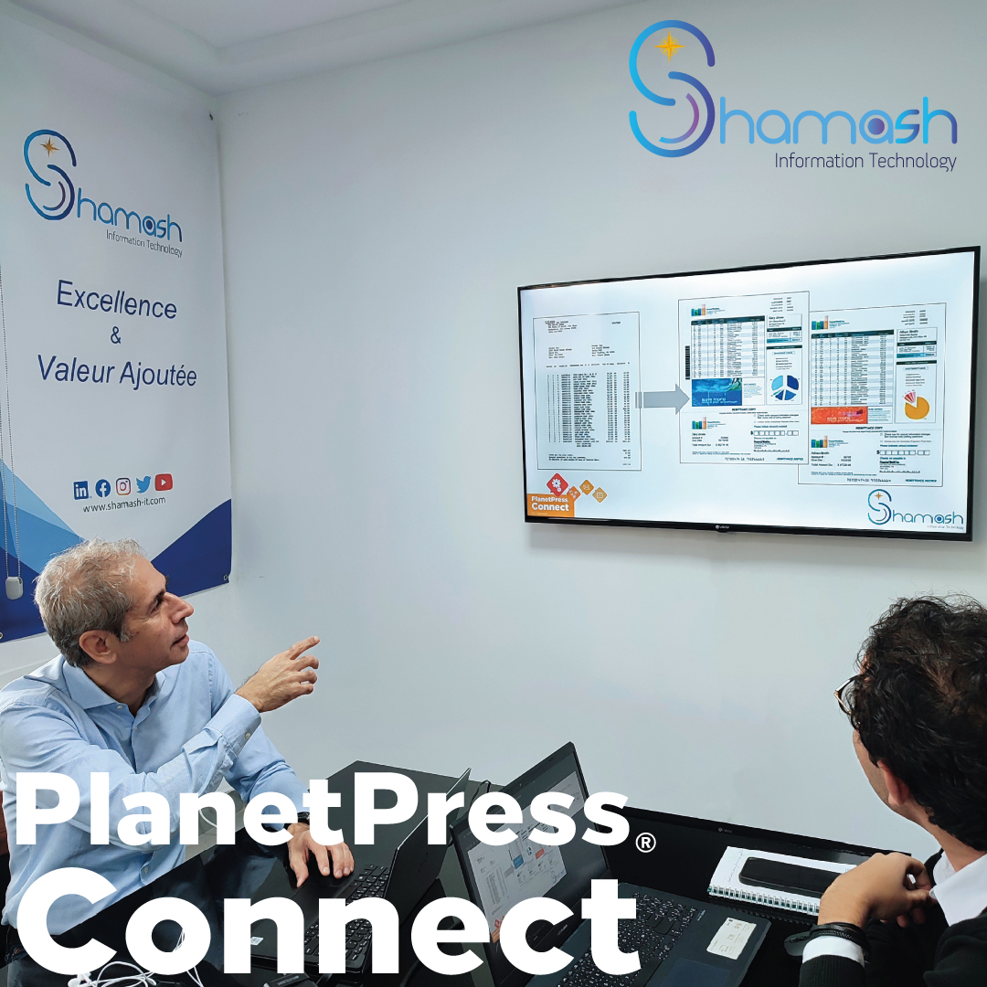 Shamash_it's tweet image. Séance de travail avec notre partenaire Mr Farid Harmoush sur l'intégration de la solution PlanetPress Connect® d'Objectif Lune.
Shamash intégrateur de la solution sur notre continent Africain.
Pour savoir plus : bit.ly/3XuH6CF
#planetpress #Shamash #Afrique #intégration