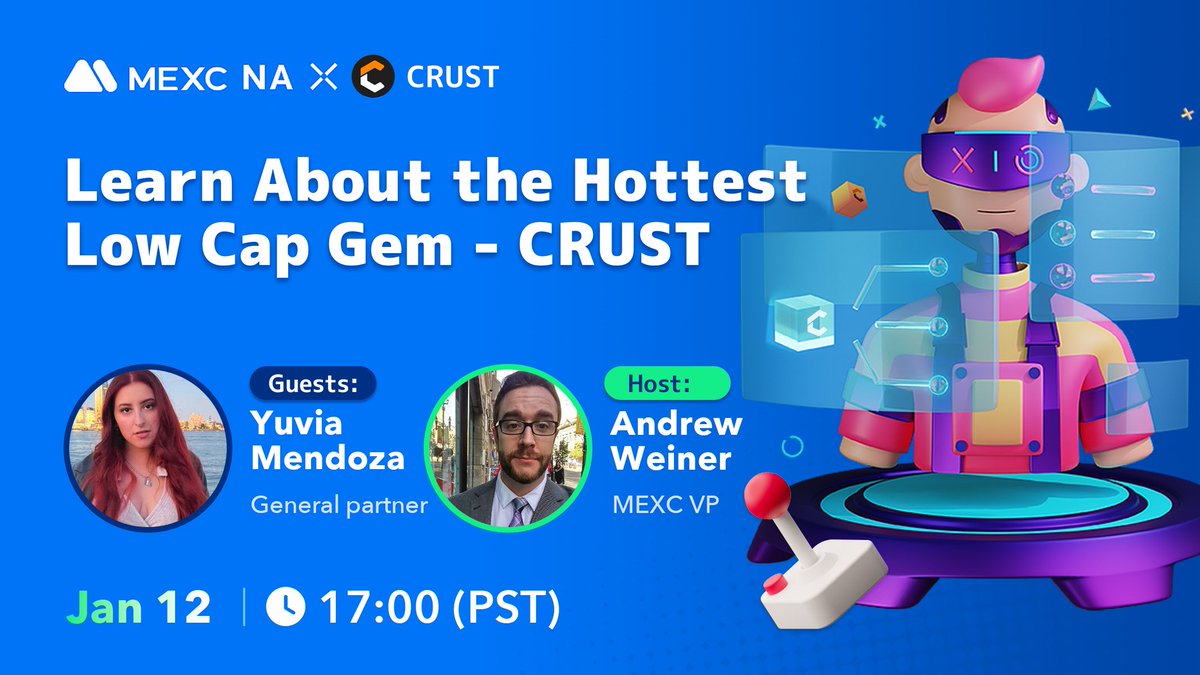 Here's Your Next #MEXC Moonshot 🚀

Join #TwitterSpaces at 5 PM PST today‼️

🔥 Learn About the Hottest Low Cap Gem - $CRU

🏚Venue: x.com/i/spaces/1eaKb…
 
🔹Follow @MEXC_NA @MEXC_VP <a href="/CrustNetwork/">Crust Network</a>
🔹Retweet &amp; Share w/ 3 friends
🔹Comment Questions Here 👇

#CRUST #CrustNetwork