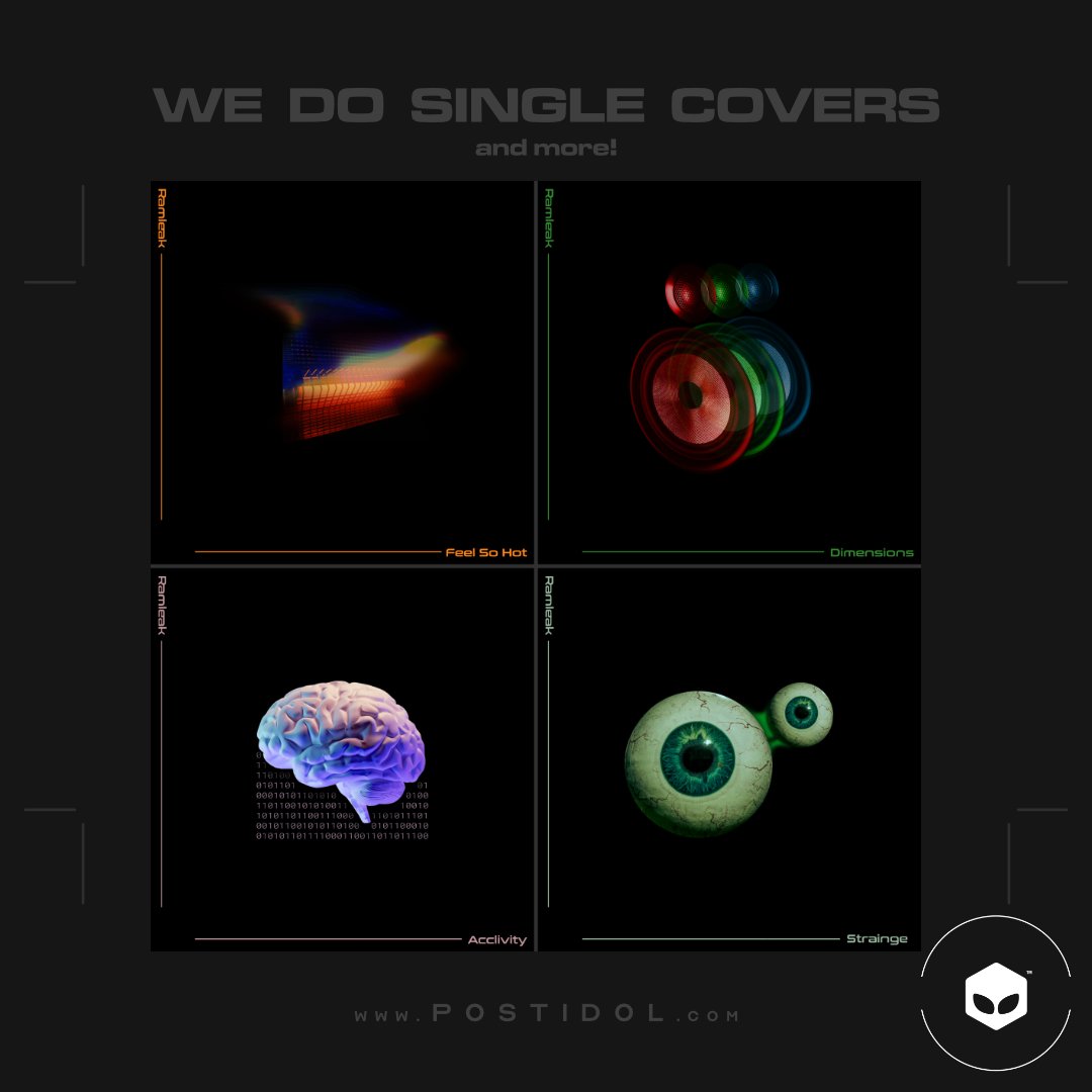 Here's some cool, minimalistic, single cover concepts I did for the electronic outfit Ramleak. Cutting room floor concepts, but still deserved a little looksy here!

#singlecovers #albumcovers #coverart #coverartist #cdcovers #electronicmusic #ramleak #postidol #cuttingroomfloor
