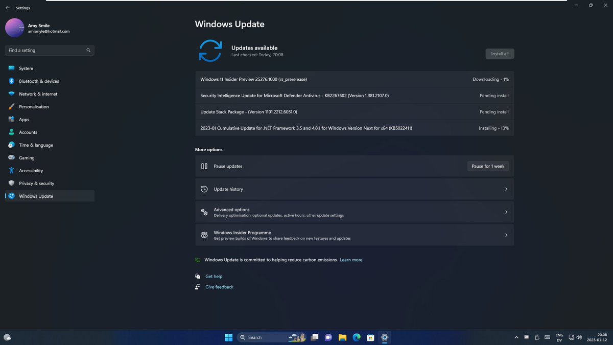 WindowsLove3's tweet photo. Installing Windows 11 Insider Preview (Dev) build 25276!
#Windows11 #WIMVP #Build25276 #Microsoft #Windows #WindowsInsiders #MVPBuzz https://t.co/4Rj898GO4e