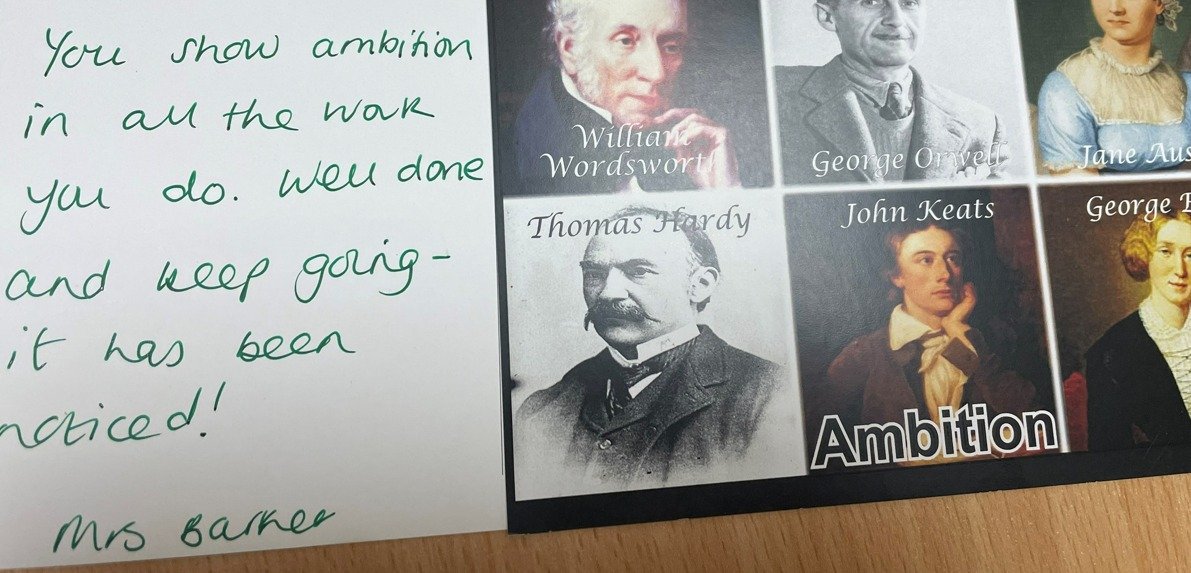 Who will be the lucky recipients of the English postcards this week?