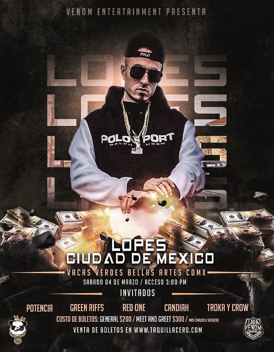 Nos vemos este 4 de marzo en bellas artes, estaremos dando show en el evento de <a href="/GoldLopes/">LOPES</a> 🇪🇸 junto con #Crow 💎 para <a href="/LigavenomMx/">LIGA VENOM FREESTYLE MEXICANO</a> 💙 #rap #freestyle #rapmex #rapmexicano #rapesp #rapespañol #freestylemex #freestylemexicano #troka #trokamc #ligavenom