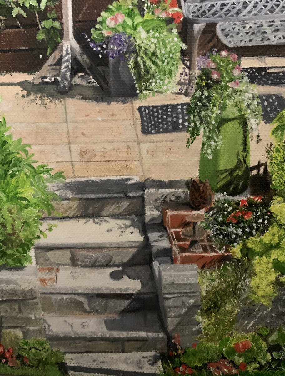 Sonyaiman20's tweet photo. Life is full of the beauty. Notice it,like Mr Swan’s garden. Happy 80th birthday to you dear Morag and thank you Mr Swan for your trust 🙏.
Oil paint on canvas. https://t.co/2HmuN5bHmT