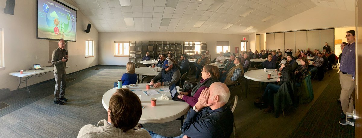 KStateKCARE's tweet photo. Great minds focused on the same issue! @NASAEarth’s Brad Doorn is delivering all the info about how #NASA observations are working to make #Space4Ag!
#FlicknerInnovationFarm https://t.co/zlt1iPPpYB