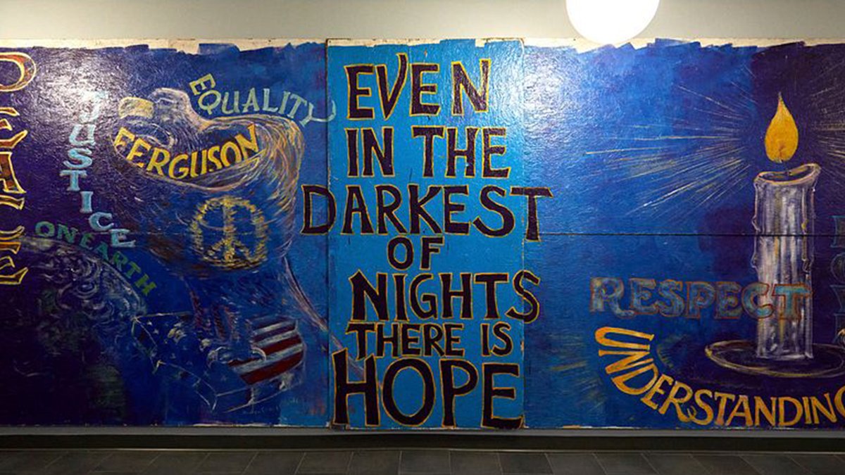 bobclarkbeyond's tweet photo. Delmar DivINe stays true to its name and foundational values of #INvestment, #INnovation, and #INclusion by featuring work from the Painting for Peace series that mirrors St. Louis’ community race relations and social justice. Read more here: https://t.co/PkyOnNpaVA https://t.co/NlQQja2DZy