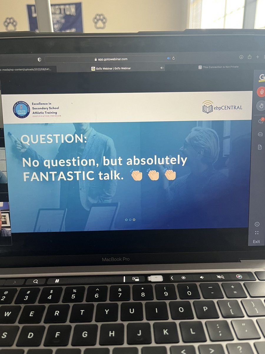 MCONTRERASATC's tweet photo. @EbpCentral @GPPartner @MyIntakePro Great presentation today on the Athletic Trainer and Mental Health! Thank you for this opportunity! #ESSATleticTraining https://t.co/d1T290mfdm