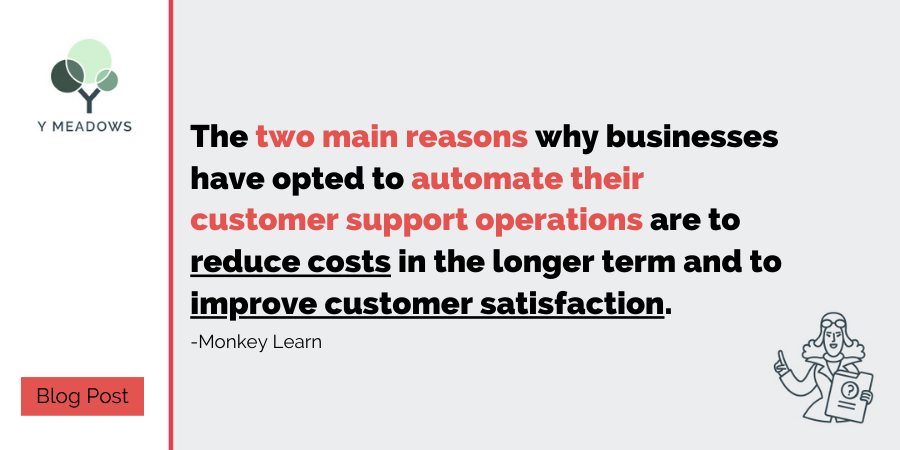 YMeadowsInc's tweet photo. Although it may seem like a paradox, fully automated customer service can make support teams more responsive and human.

Check out Y Meadows' blog to learn how automation can help employees do more, not less!

https://t.co/NMdepLkIeX

#automation #customerservice https://t.co/ijGfMrkbwq
