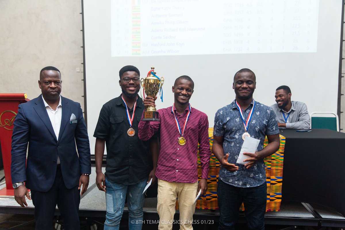 TemaKnightmares's tweet image. Dr. Kwabena Adu-Poku, 2 time National Chess Champion 🇬🇭🏆 wins the Opens Category of the 8th Tema Classics. 
@AlisaHotelGroup, Tema