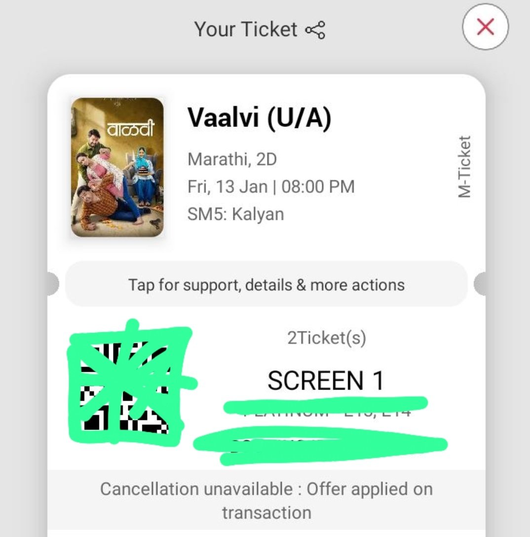 Family tickets booked for Vaalvi..
Can't wait for tomorrow to witness the Vaalvi-Madness In Theaters.🔥

Congratulations and best wishes to entire cast and crew..!
गणपती बाप्पा माेरया...🙏🙏
@swwapniljoshi @anitadate31 #SubodhBhave #ShivaniSurve #PareshMokashi @ZeeStudios_