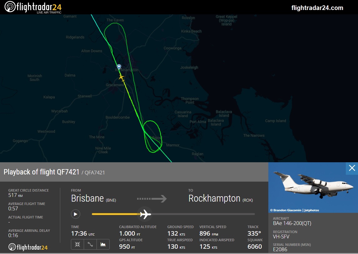 2023-01-05: Pionair BAe 146-200QT (VH-SFV, built 1987) descended below the glidepath on approach to runway 33 in bad weather at Rockhampton (YBRK), Qnld., Australia. EGPWS warning on go-around. #ATSB is investigating.
atsb.gov.au/publications/i…
