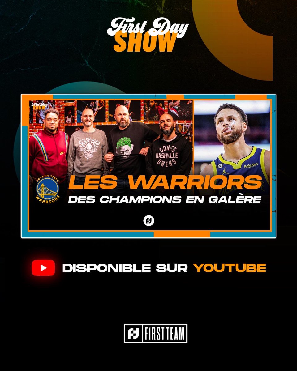 FirstTeam101's tweet photo. 𝗟𝗘 𝗙𝗜𝗥𝗦𝗧 𝗗𝗔𝗬 𝗦𝗛𝗢𝗪 𝗘𝗦𝗧 𝗘𝗡 𝗟𝗜𝗚𝗡𝗘 🚨

https://t.co/5pkCap2WCs

LES WARRIORS, CHAMPIONS EN DANGER ? [#FirstDayShow 🍿 169]

➡️ Sengun dans l’histoire des Rockets 🔥
➡️ Warriors : B2B encore envisageable ? 🏆
➡️ Palette : le jeu simple et efficace des Lakers 🧠 https://t.co/bdMglkyd7L
