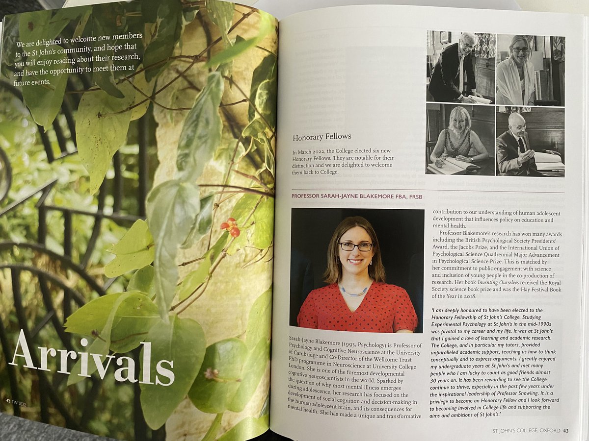 Please excuse the humblebrag but I am so happy and grateful to my undergraduate college, <a href="/StJohnsOx/">St John's College</a>, for electing me as an honorary fellow. It’s an honour and I look forward to being involved in college life again