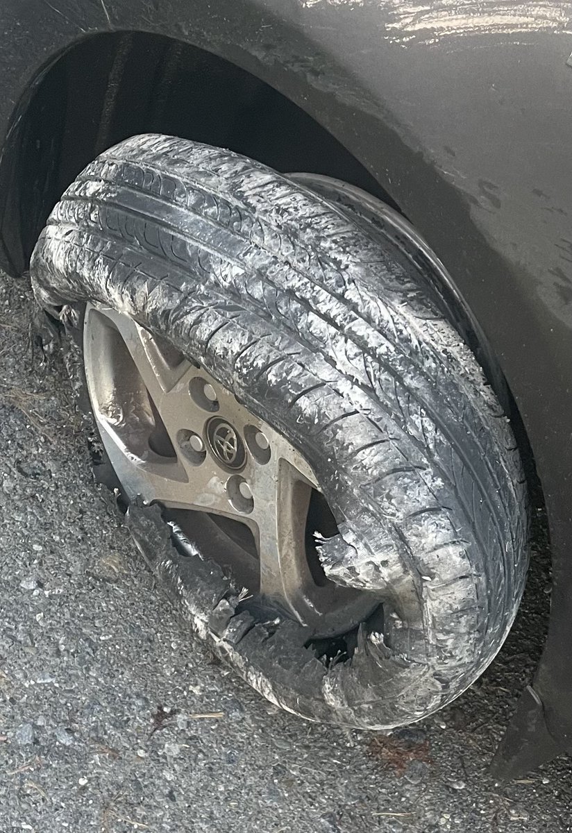Shivi_Dun91's tweet photo. The potholes in the duhallow area are a disgrace at the moment, someone is going to get seriously injured. The road from kanturk to freemount is a disaster. Resulted in damage to my front wheel very lucky to have not have had a serious accident. #RoadSafety @Corkcoco https://t.co/cVGf0fCk2Q