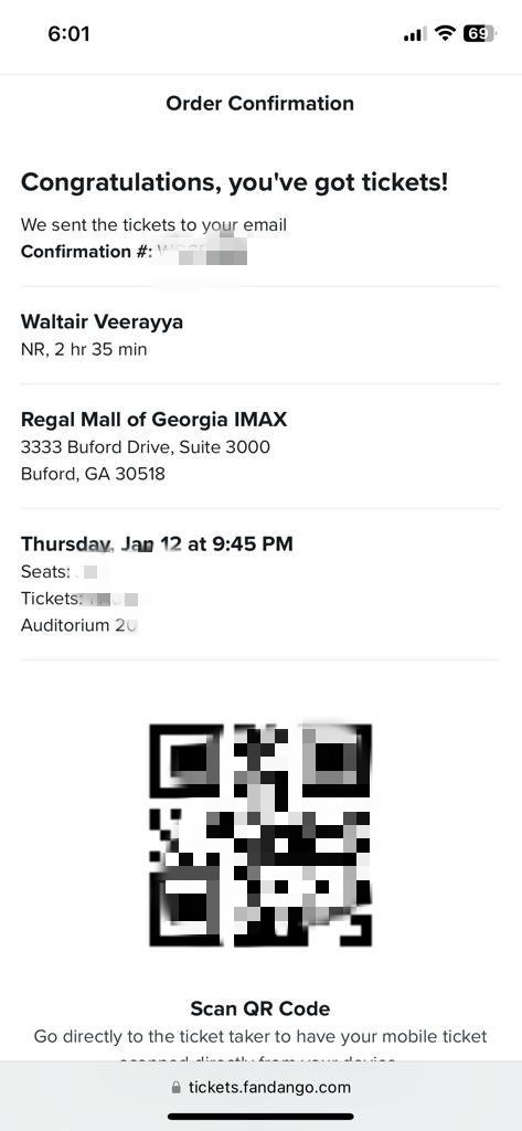 Booked tickets for #WaltairVeeraya 😎 Eagerly waiting for #Boss Virataparvam on Silver screen 🙏