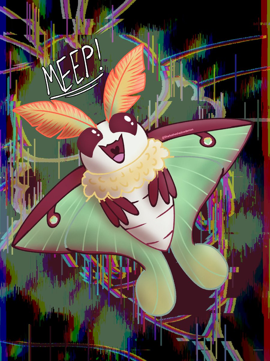 ShadowSharka's tweet photo. Might as well post the lul chubby boi who started the Adoramoth thing. Meep. The Lunar based Adoramoth. Just wanted to show him off cause he my baby. Anyways, love you all 😋 bye.

#moth #adoramoth #cute #OC #digitalart #lunarmoth https://t.co/sQu0ztGsQI