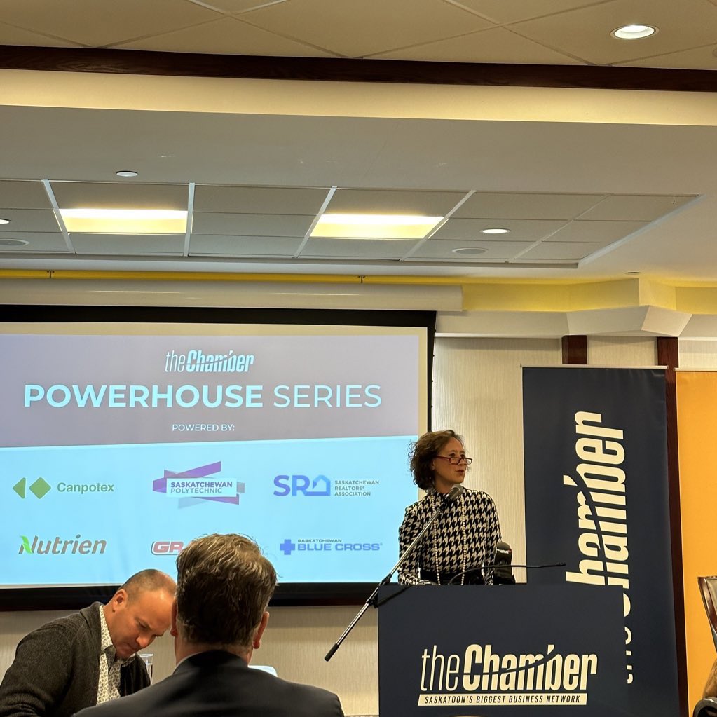 Pleased to attend today’s PowerHouse Series luncheon hosted by <a href="/TheChamberYXE/">Saskatoon Chamber</a>! It was great to hear Minister Eyre unpack the Saskatchewan First Act and its implications for our economy and future resource development.