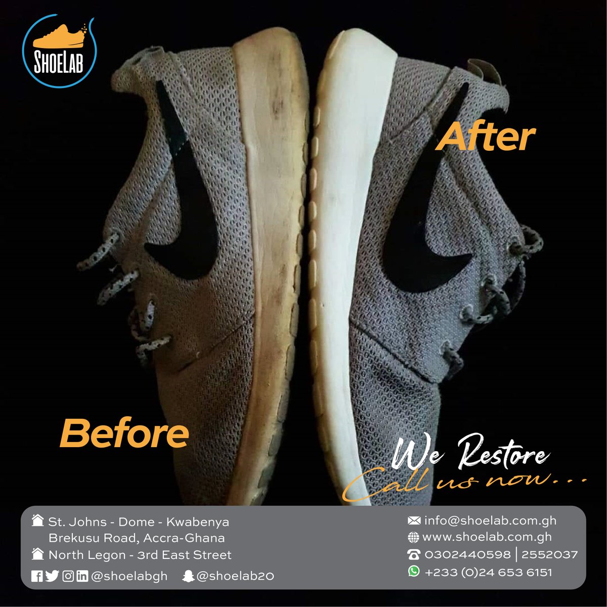 shoelabgh's tweet photo. BEFORE AND AFTER. You can see the difference!
#shoelabgh #shoecareshop #gh #washme #cleansole #cleaning #service #accra #locateme📍#beforeafter #beforeandafter
Call us on:
0302440598
0302552037
WhatsApp us on:
+233(0)24 653 6151
Visit our website:
https://t.co/fKRhgyT6QS https://t.co/8YaDbUphfS