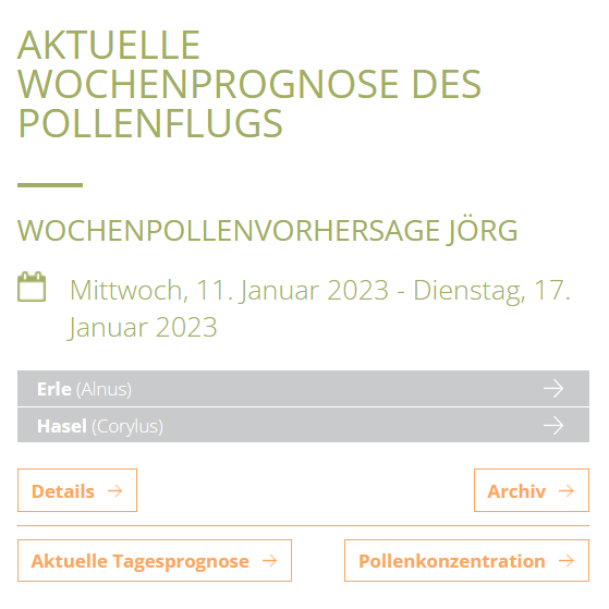 pollenstiftung's tweet photo. Liebe Follower, die #Pollensaison hat mit großem Schwung begonnen. 🤧 Daher starten wir ab jetzt wieder regelmäßig mit unseren Wochenpollenvorhersagen.
🔸 #Haseln liefern reichlich #Pollen – Blüte im gesamten Land schon weit fortgeschritten. 🔸
🌐 https://t.co/B7Dhz3xuHt https://t.co/f3PecyXlfC