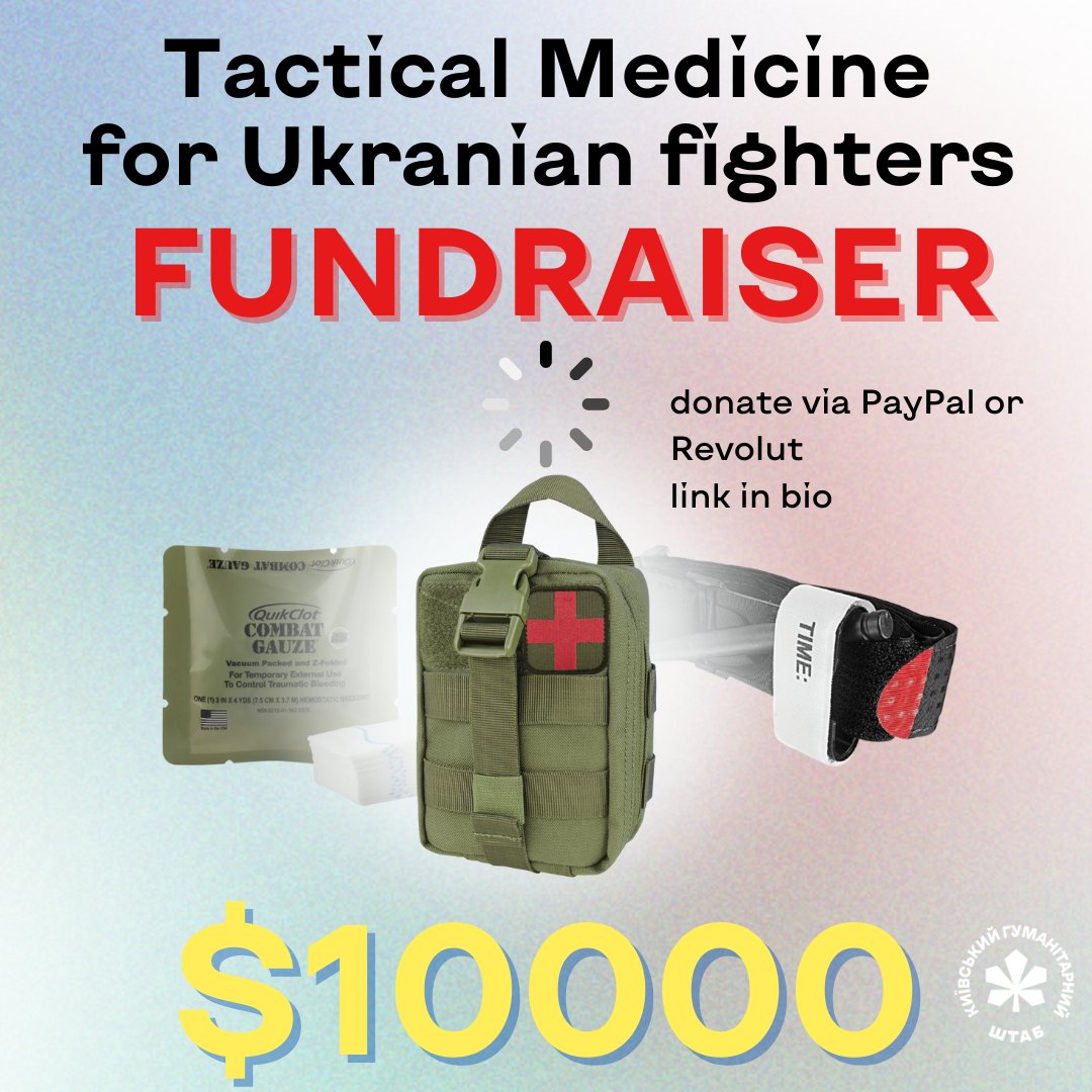 KyivHumHead's tweet image. We are doing a fundraiser to supply tactical medicine to the defenders of Ukraine. The goal is sizable for a small grassroots organisation, but so is the cause. If you want to help with a donation or see our photo reports of previous work, use this link:
linktr.ee/kyivhumhead