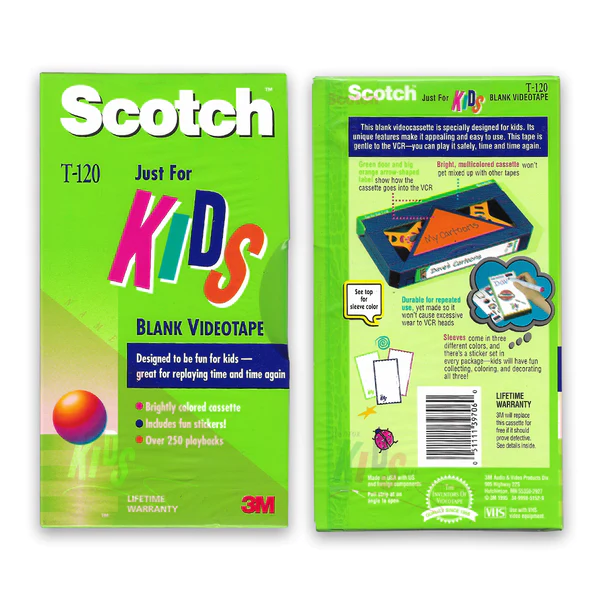 MaxKriegerVG's tweet photo. i deserve to own a Scotch T-120 Just For Kids Recordable VHS Cassette https://t.co/9z6OsuzB65