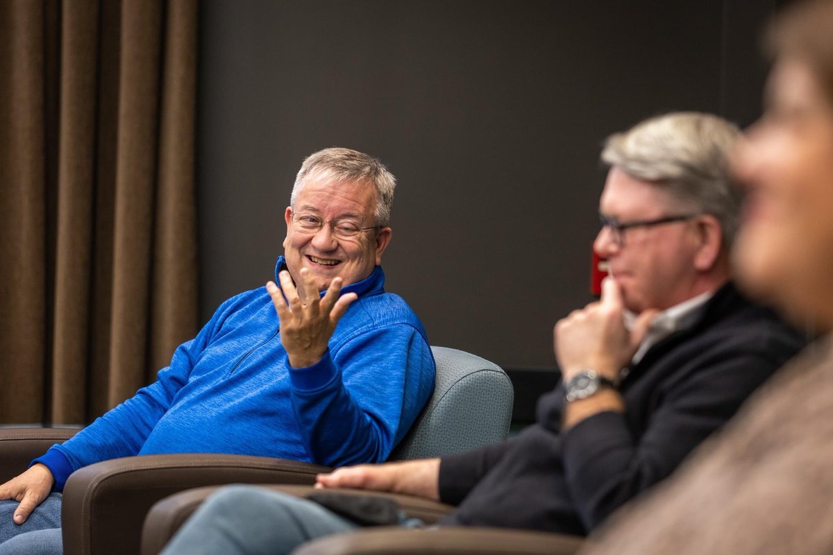 QLIRehab's tweet photo. QLI’s founding President and CEO, Dr. Kim Hoogeveen, Alicia Elson, our Vice President of HR, and Gary Fead, QLI’s purchaser and jack of many trades, share formative stories of how QLI grew from its humble grassroots what it is today. #omaha #nebraska #leadershipdevelopment https://t.co/d5SmK9V75Q