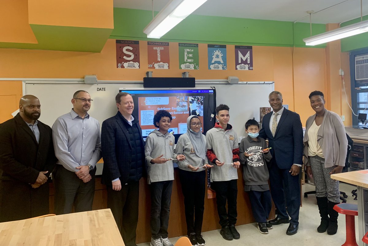 Liberty Avenue MS (19K662) (@libertyavems) on Twitter photo It’s not everyday that the <a href="/MTA/">MTA</a> president stops by for a school visit! Our STEM finalists demoed their Subway Safety project for officials and media. 🎥 Check us out on <a href="/ABC7NY/">Eyewitness News</a> tonight and on the radio <a href="/WNYC/">WNYC 🎙</a> 😉 <a href="/TamraCollinsD19/">Tamra Collins</a> <a href="/SpenceIreneK/">Irene K. Spence</a> <a href="/DOEChancellor/">Chancellor Melissa Aviles-Ramos</a> It’s not everyday that the <a href="/MTA/">MTA</a> president stops by for a school visit! Our STEM finalists demoed their Subway Safety project for officials and media. 🎥 Check us out on <a href="/ABC7NY/">Eyewitness News</a> tonight and on the radio <a href="/WNYC/">WNYC 🎙</a> 😉 <a href="/TamraCollinsD19/">Tamra Collins</a> <a href="/SpenceIreneK/">Irene K. Spence</a> <a href="/DOEChancellor/">Chancellor Melissa Aviles-Ramos</a>