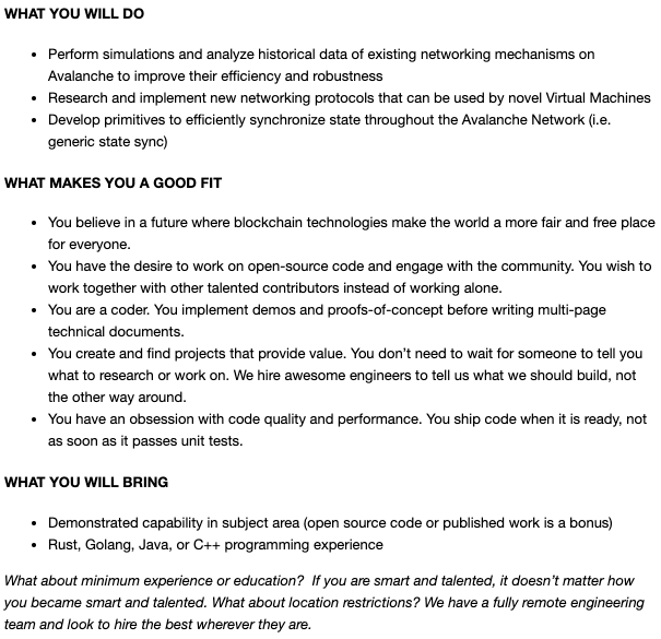 P2P Network Engineer: boards.greenhouse.io/avalabs/jobs/4…