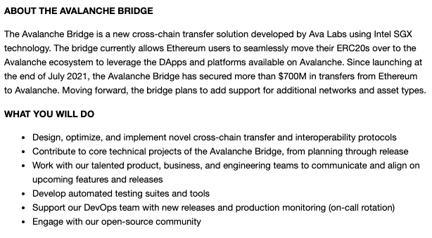 Bridge Engineer: boards.greenhouse.io/avalabs/jobs/4…