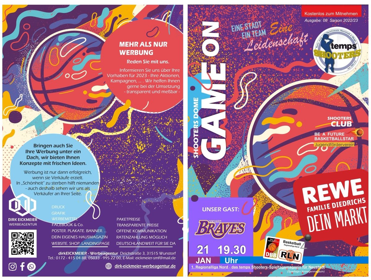 Die neue GAME ON  Ausgabe 08 #sponsoring #bbl #nbl für die #tempsshooters #basketball