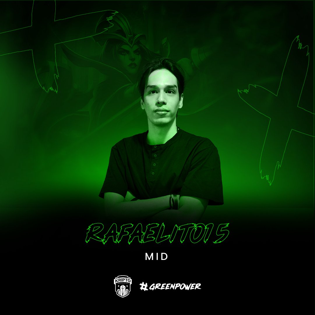 Kripto Esports (@kriptoesports) on Twitter photo Nuestro medio es un terror para todos, cuando menos te lo esperes puede atacar usando campeones que pueden asesinarte de un momento a otro,
Te presentamos a nuestro nuevo jugador de medio Rafael “Rafaelito15” Segura.
<a href="/DsppRafael/">Rafael Daniel Segura</a> Nuestro medio es un terror para todos, cuando menos te lo esperes puede atacar usando campeones que pueden asesinarte de un momento a otro,
Te presentamos a nuestro nuevo jugador de medio Rafael “Rafaelito15” Segura.
<a href="/DsppRafael/">Rafael Daniel Segura</a>