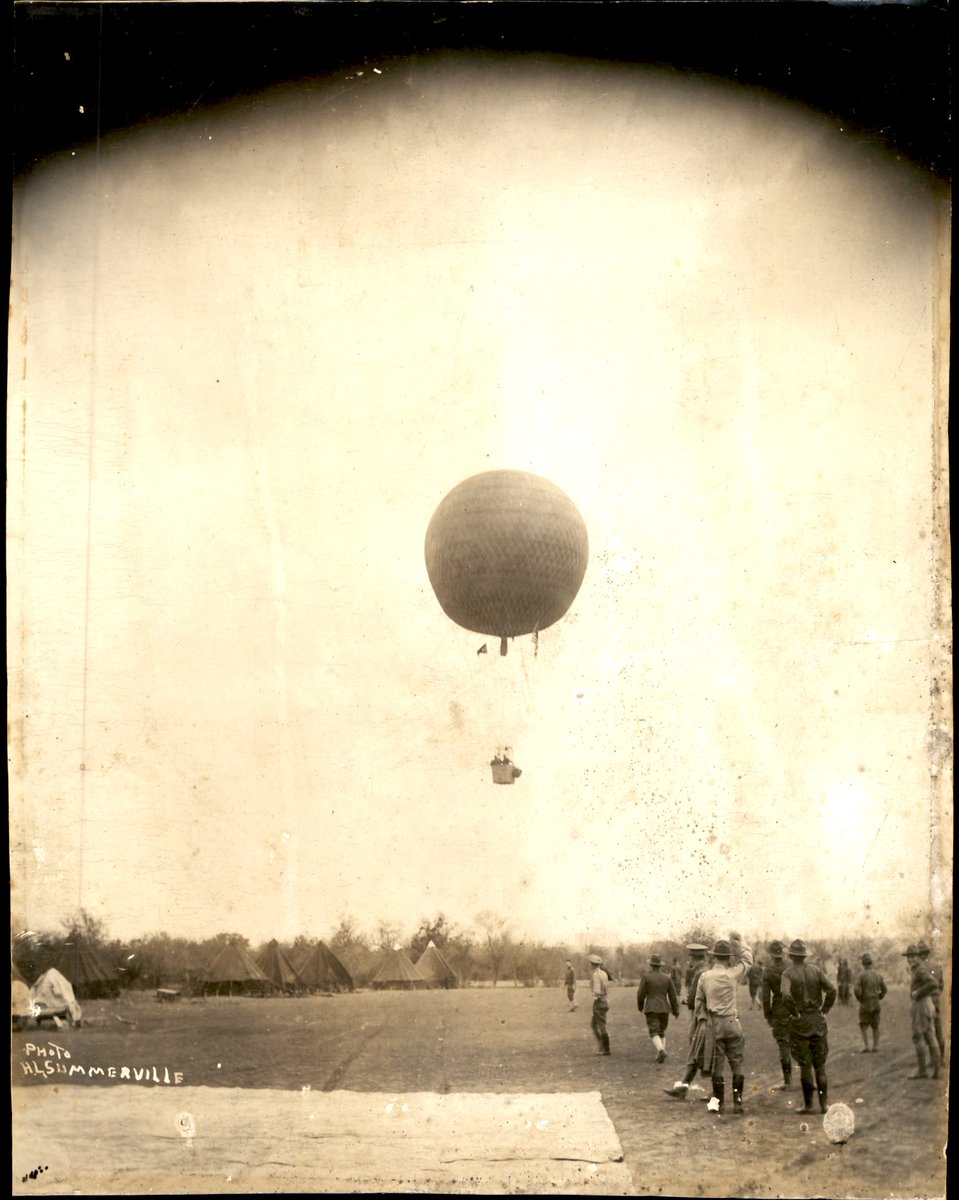 37thH's tweet photo. Today in 1918 The first American military balloon ascension in the American Expeditionary Force took place at the American Balloon School, Cuperly, Marne, France. https://t.co/n1z4kGoK9z