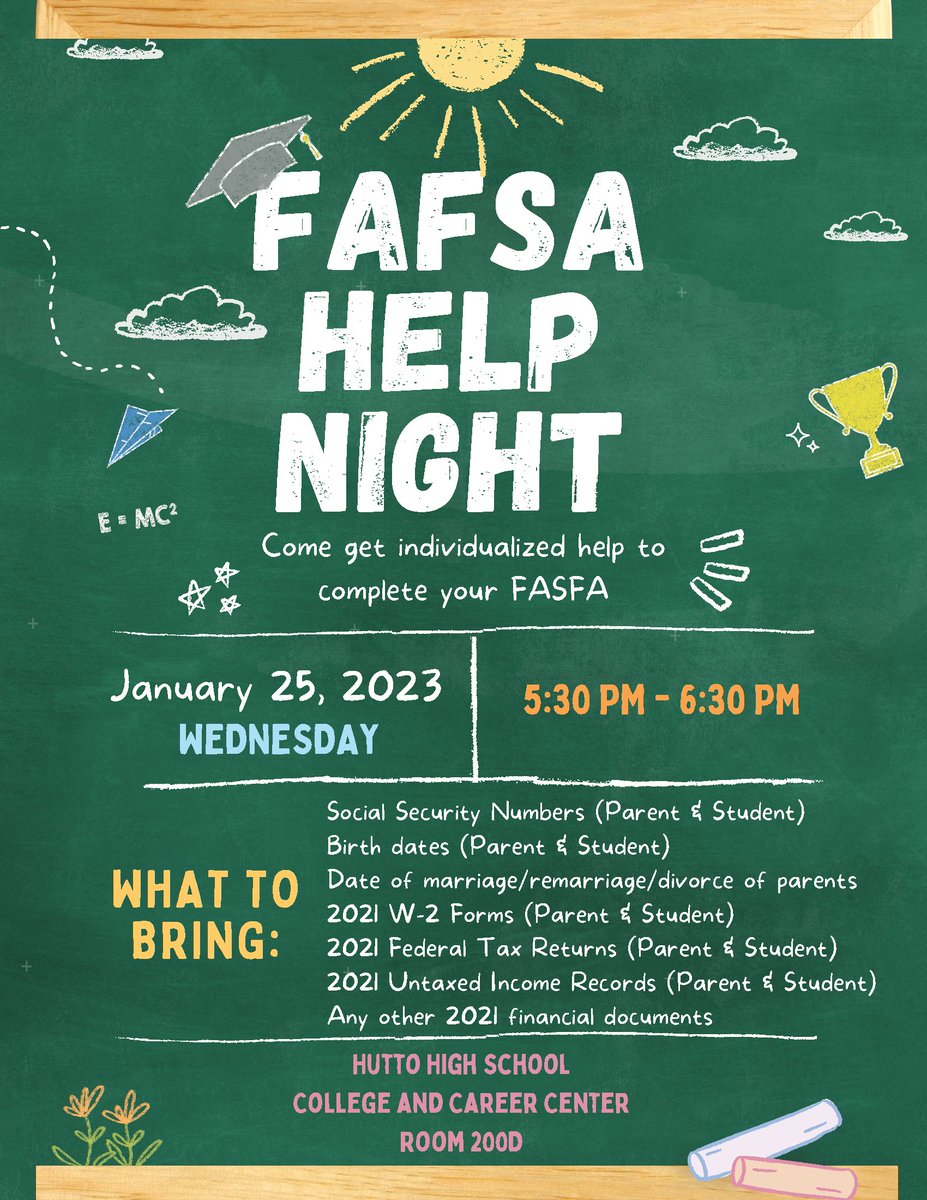 JoeDeLeonIII's tweet photo. If you have not done your FAFSA, come see us and we will help you through the process. https://t.co/TMplFwFGfh