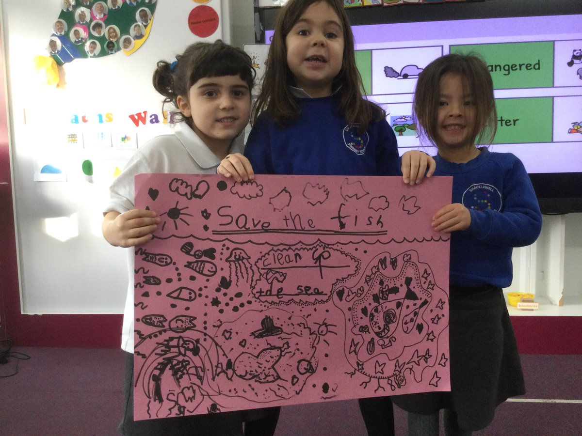 MissAddae's tweet photo. This week Aqua class have been learning all about water pollution and what causes it. They made their own posters to raise awareness! 🐠 🐟 🐳 🌊 ❤️ @ShacklewellE8 @NewWaveFed https://t.co/EEbPbR7Kvd