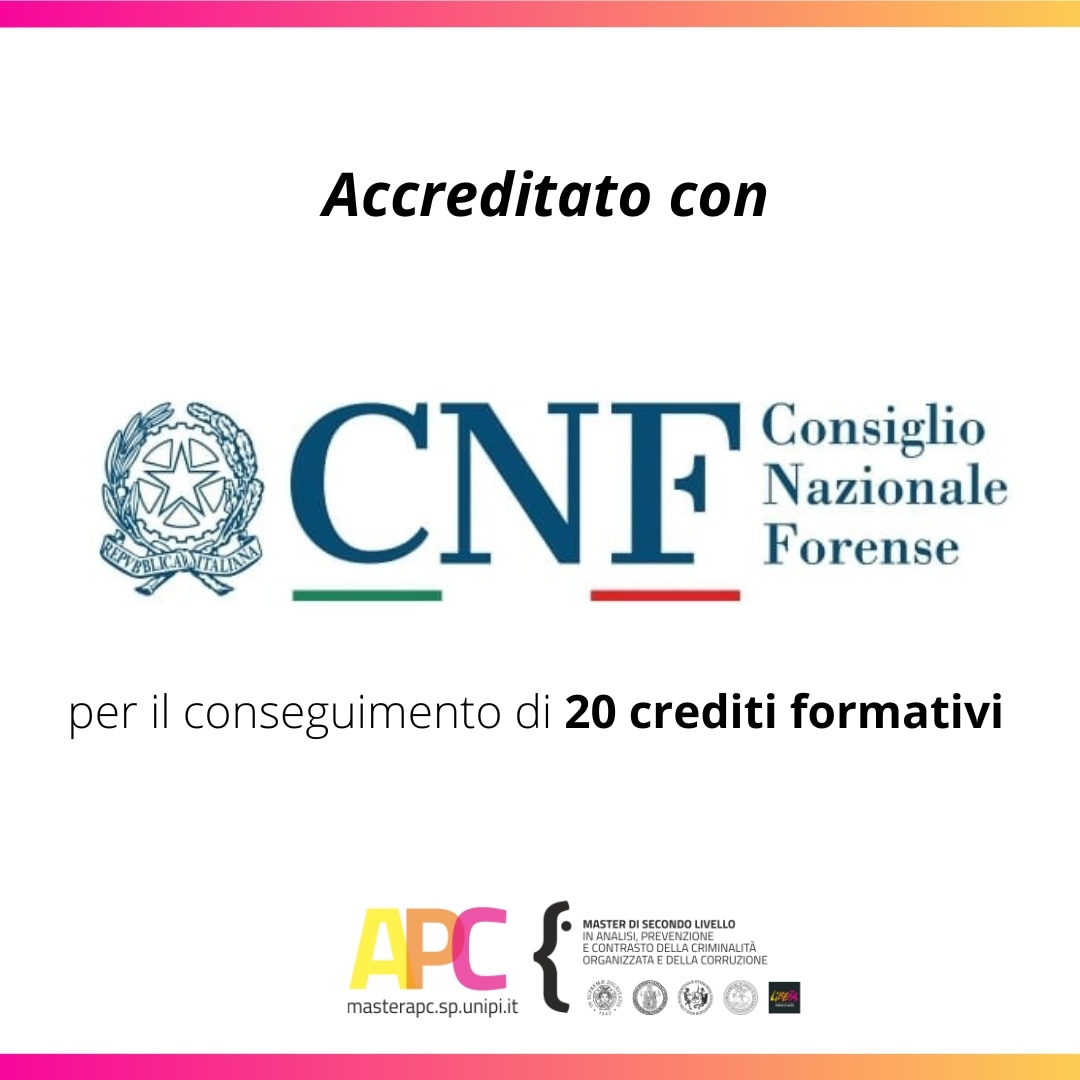 MasterAPC's tweet photo. Rinnovato l'accreditamento tra il Master ACP e il CNF. Garantiti 20 crediti formativi per la formazione forense #antimafia
#anticorruzione #masterapc
https://t.co/sYPSm10Go5 https://t.co/ttHvhwXhdw