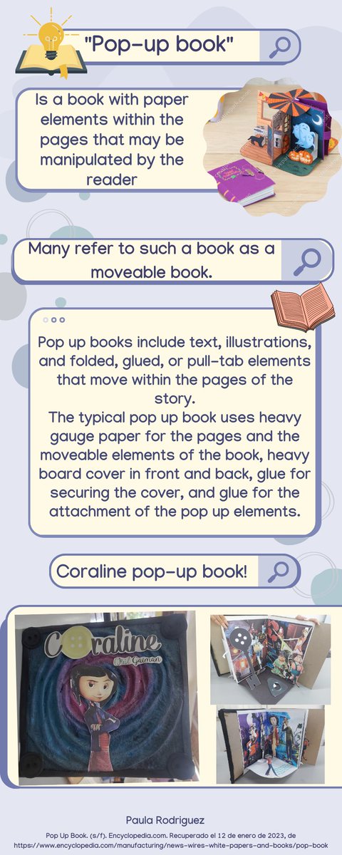 Paula_Rodri21's tweet photo. The pop-up book encourages imagination and creativity. The use of images and three-dimensional figures create an interaction between the reader and the book.
@ItzaFM #ENSJ #Normalistas @ensjedumx #Bookproject https://t.co/VSdUBy6UrO