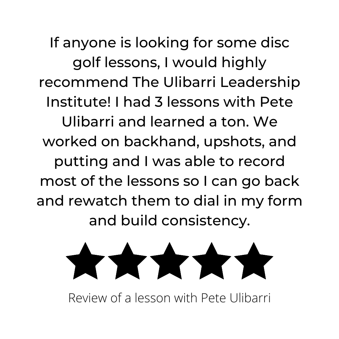 uliinstitute's tweet photo. Thank you so much for this review of our coach Pete Ulibarri in Arizona! Pete's students have really been picking up steam this off-season and we are so excited to see where the 2023 season takes them. #discgolfcoaching #discgolflessons https://t.co/DS5lOIDLDd