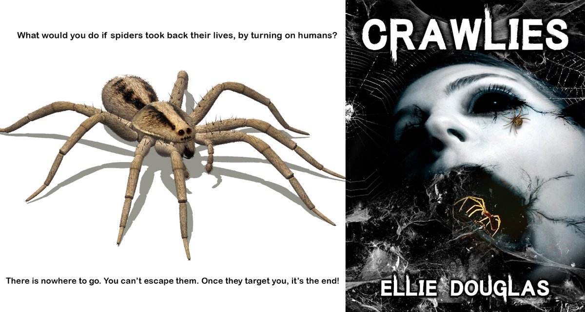 Fact: Some spiders eat fish, others eat humans!🕷️bit.ly/Crawlies Find out how, in this unforgettable, tense, and extremely disturbing book.
#ASMSG #IARTG #findhorror #promotehorror #HorrorStories #WritingCommunity