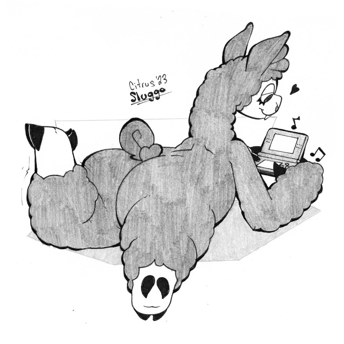 CitrusSluggo's tweet photo. Sketch comm for @MamaKatswell!
It's real llama gaming hours

#nsfw #commission #furryart https://t.co/cfyndw1DGU