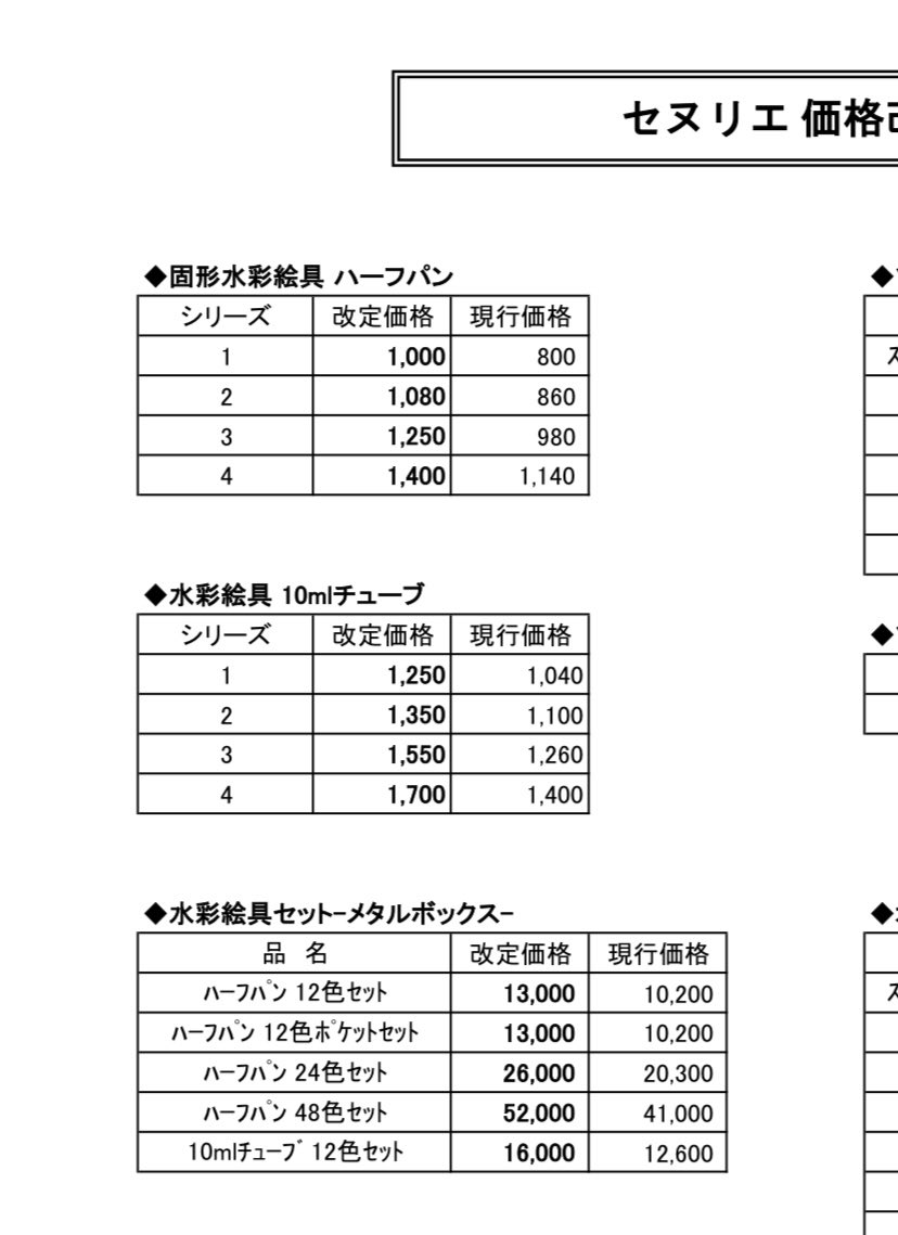 ファッ!? セヌリエも値上げ…!?
気になってた色(グレー系とか)だけでも確保しとくか? 