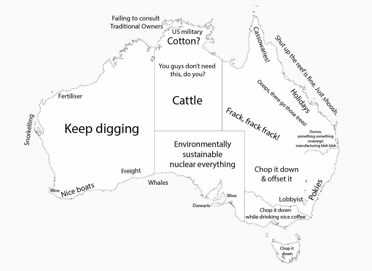 LoneRangifer's tweet image. I updated the economic map of Australia for 2023
(Base map: freevectormaps.com/australia/AU-E…)