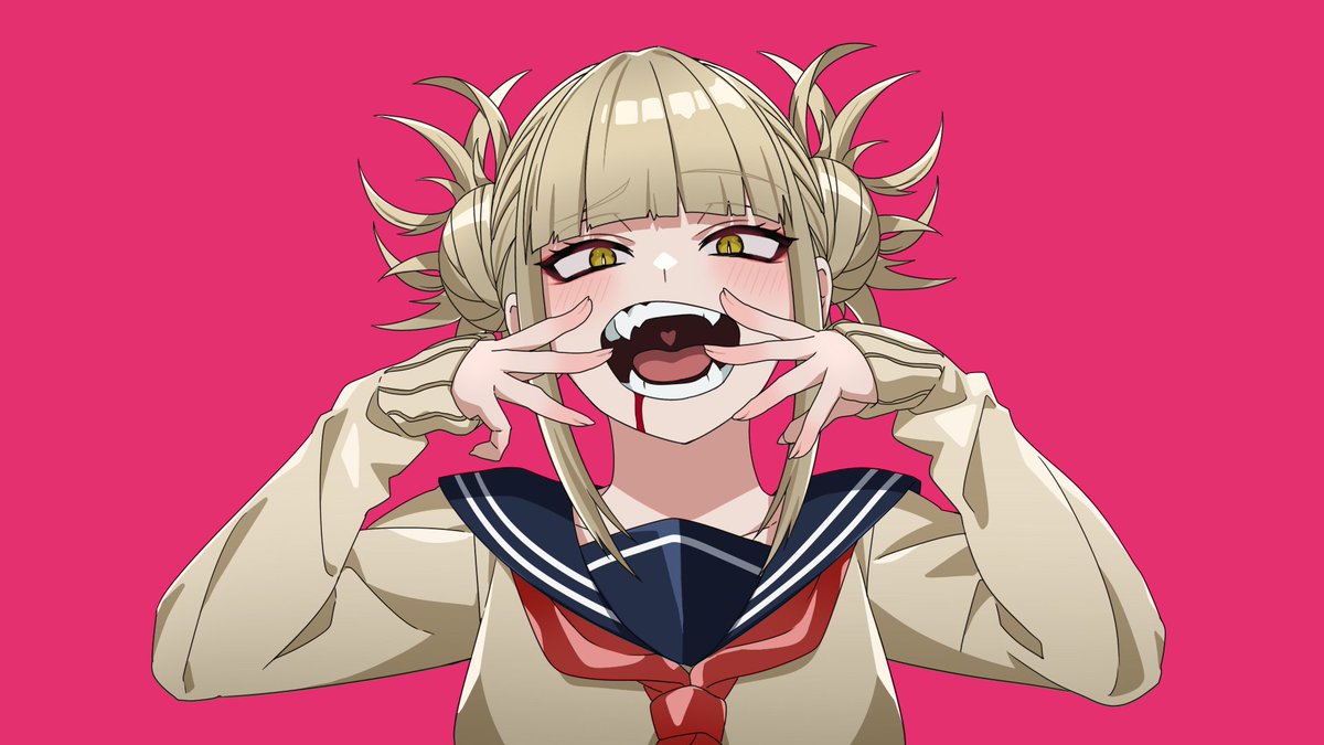 トガちゃん「#絵を彩度100にすると超派手 ガビガビじゃん。トガちゃんはこれはこれで良き 」|𝑴 𝒀 𝑼のイラスト